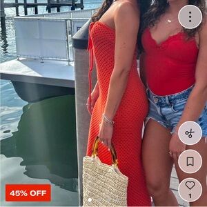 Fashion Nova Vibrant Knit Orange Dress